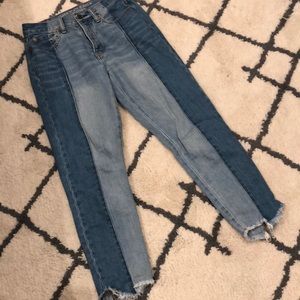 High waisted two toned jeans